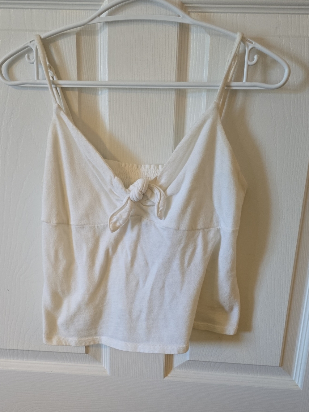 Forever 21 White Knot-Front Spaghetti Strap Cami